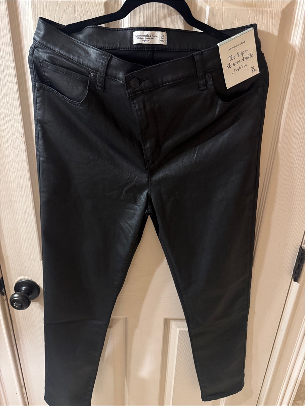 Abercrombie & Fitch vegan leather Black Skinny Ankle Jeans